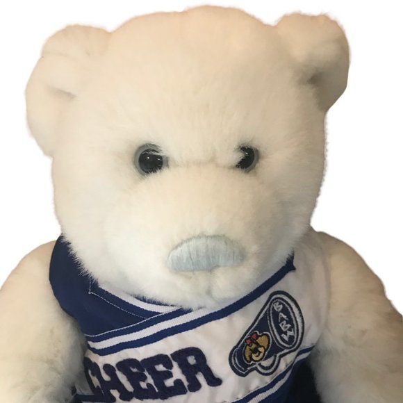 Build-A-Bear Workshop White Polar Bear Plush Cheerleader Stuffed Toy 11.5" Sit - Picture 2 of 6